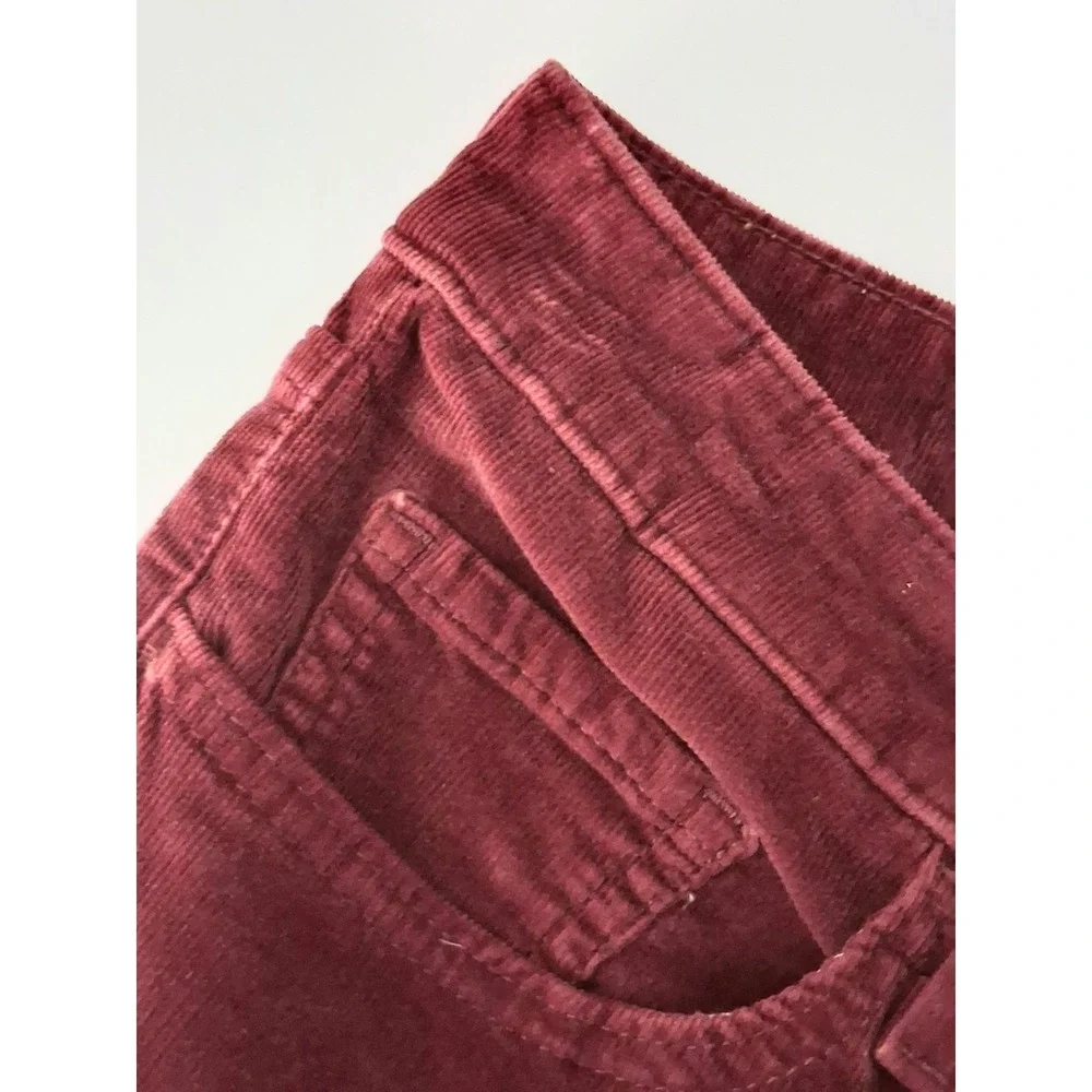 Levi's 725 High Rise Bootcut Pants Women's Size 29 Red Corduroy Pockets Preowned